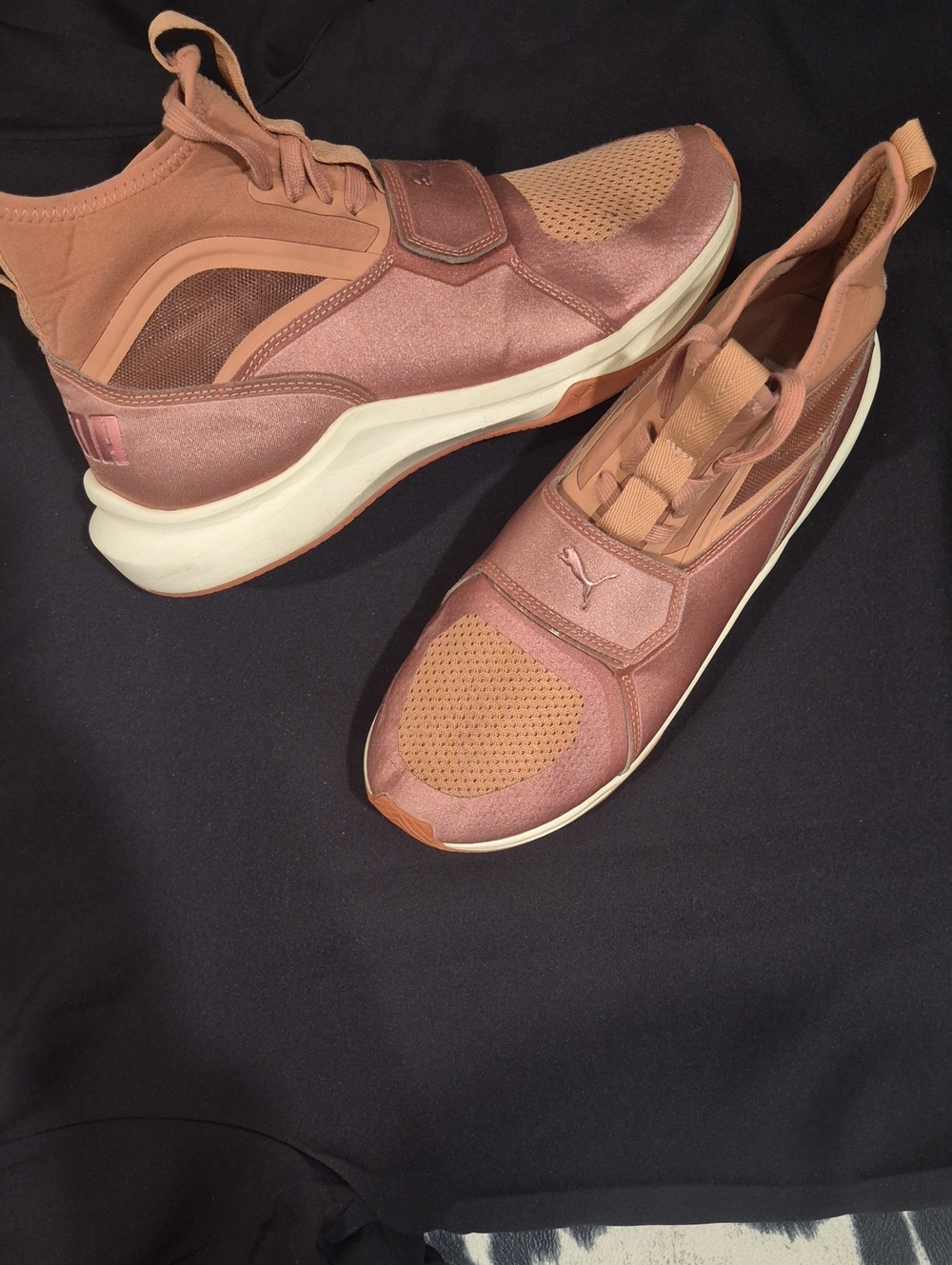 Puma Phenom Sneakers Cameo Brown and Rose Gold color high-top Sz 9